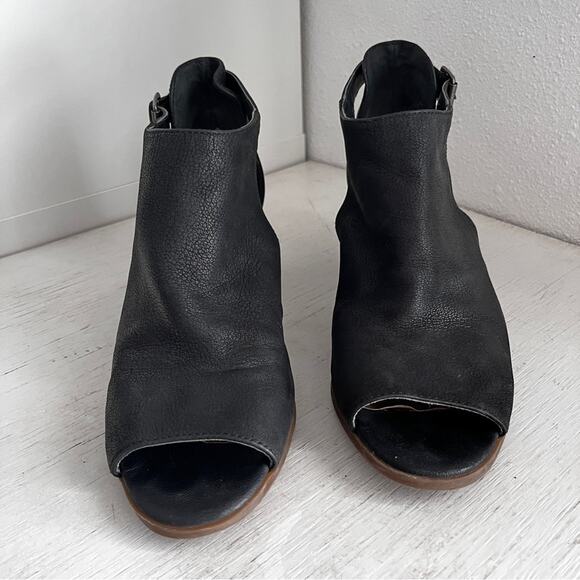 Lucky Brand Barimo Black leather open toe cut out bootie size 10 - Picture 3 of 12
